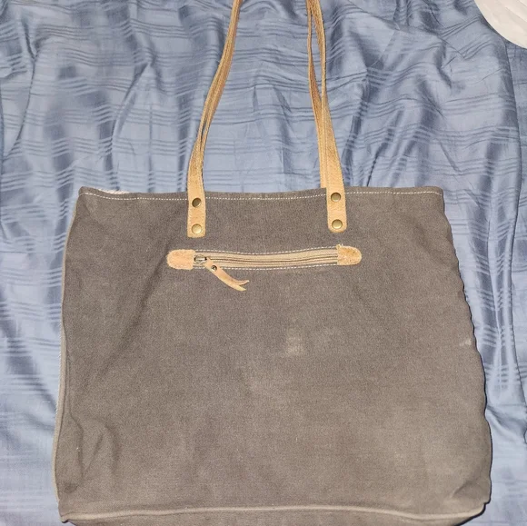 Myra silver cow hide large purse - Picture 2 of 4